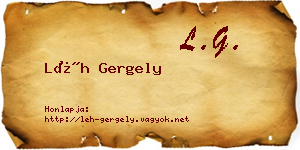 Léh Gergely névjegykártya